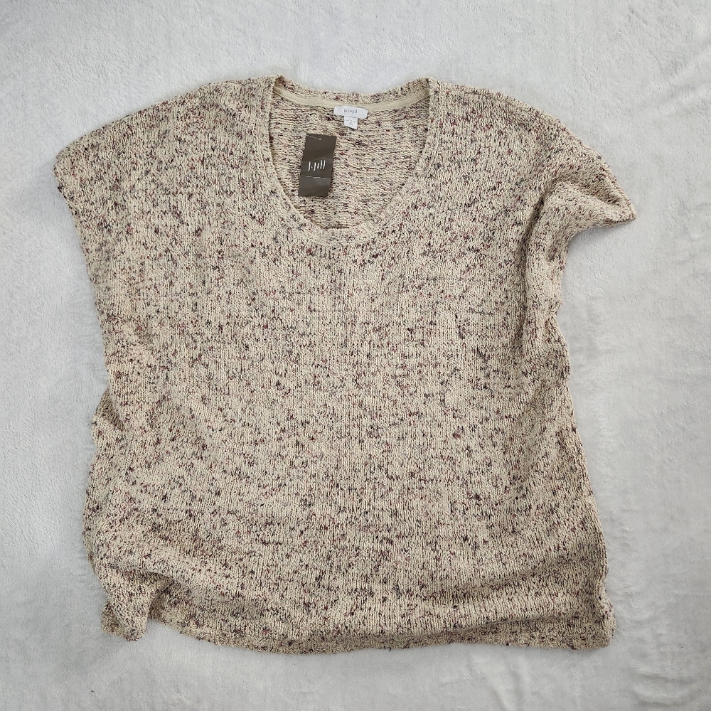 Pure Jill Women’s XL Cotton Blend Short Sleeve Knit Sweater Top Relaxed Fit NWT